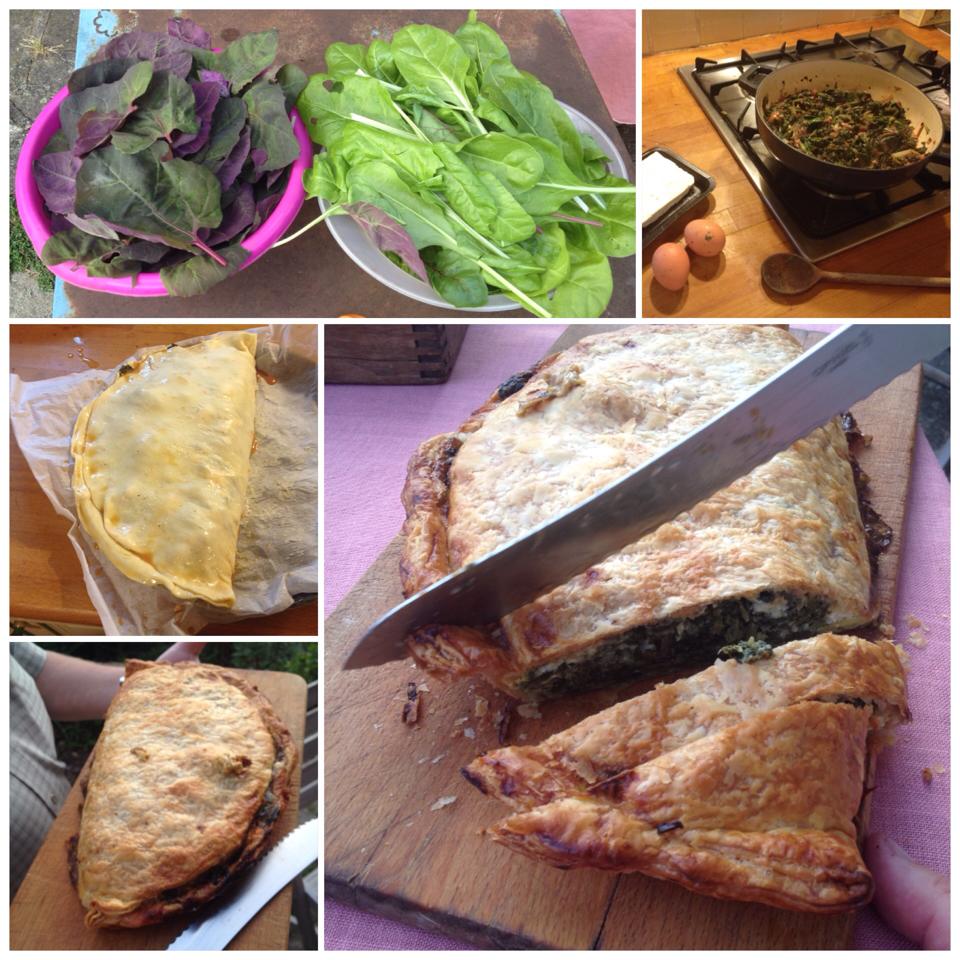 Recette de spanakopita aux feuilles d'arroche, jeunes bettes et épinards